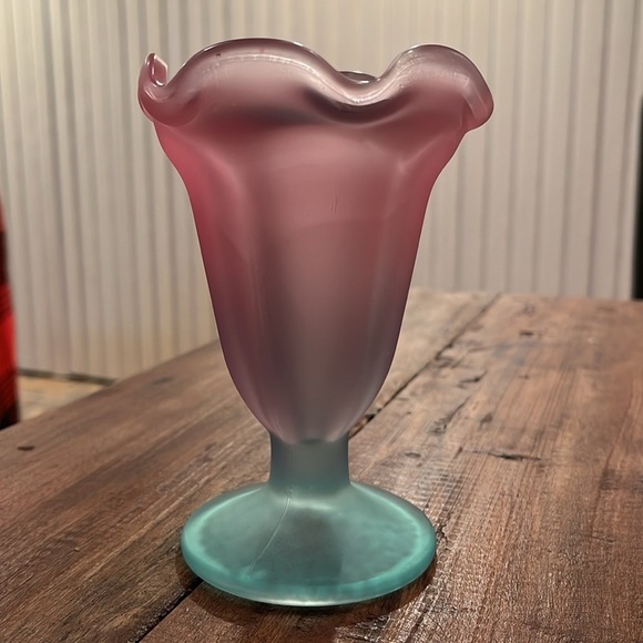 Vintage Dinks Libbey purple blue Ice Cream Sundae Dessert Cup - Picture 1 of 6